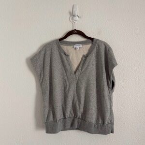 Evereve Women's Size XL Gray Short Sleeve Sweatshirt